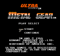 Metal Gear (USA) Title Screen